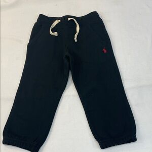 Ralph Lauren Kids Black Fleece Jogger Pants with Red Pony size 2T